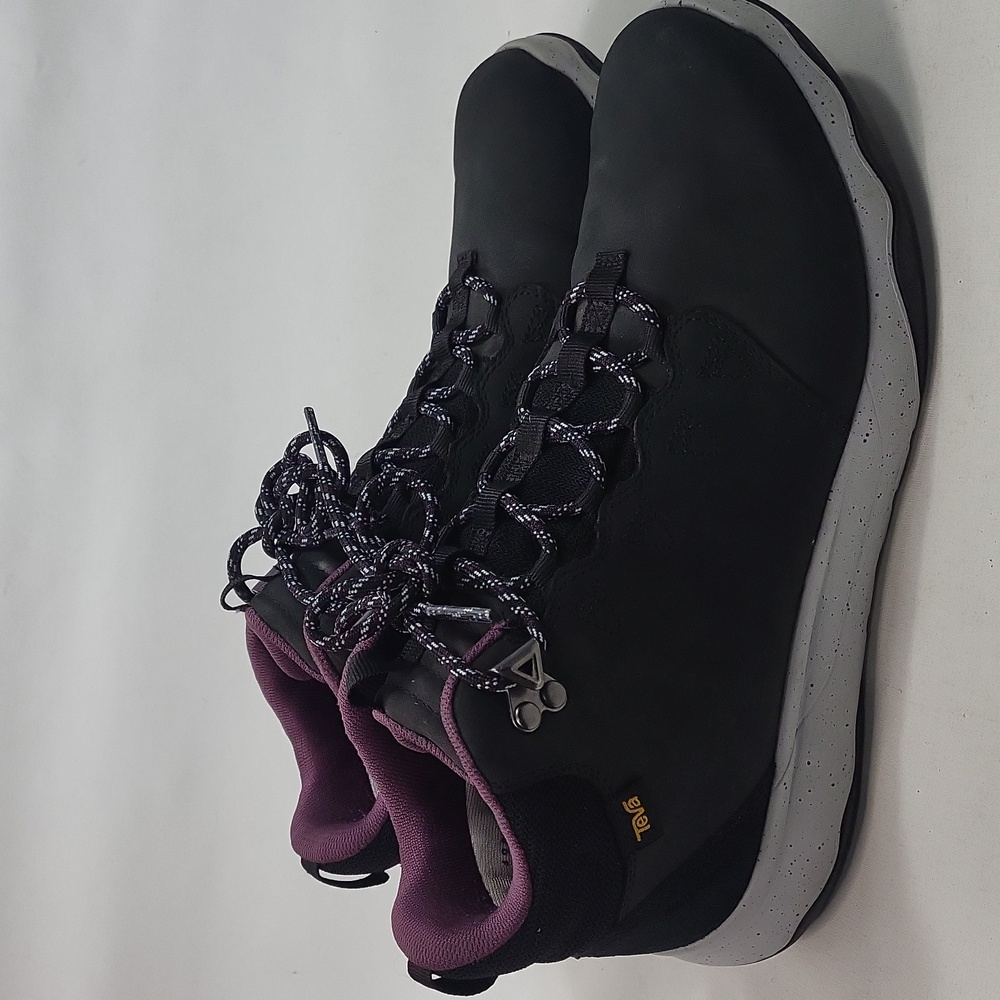 Teva Arrowood Lux Mid Waterproof Black Leather Shoes Womens Size 8.5